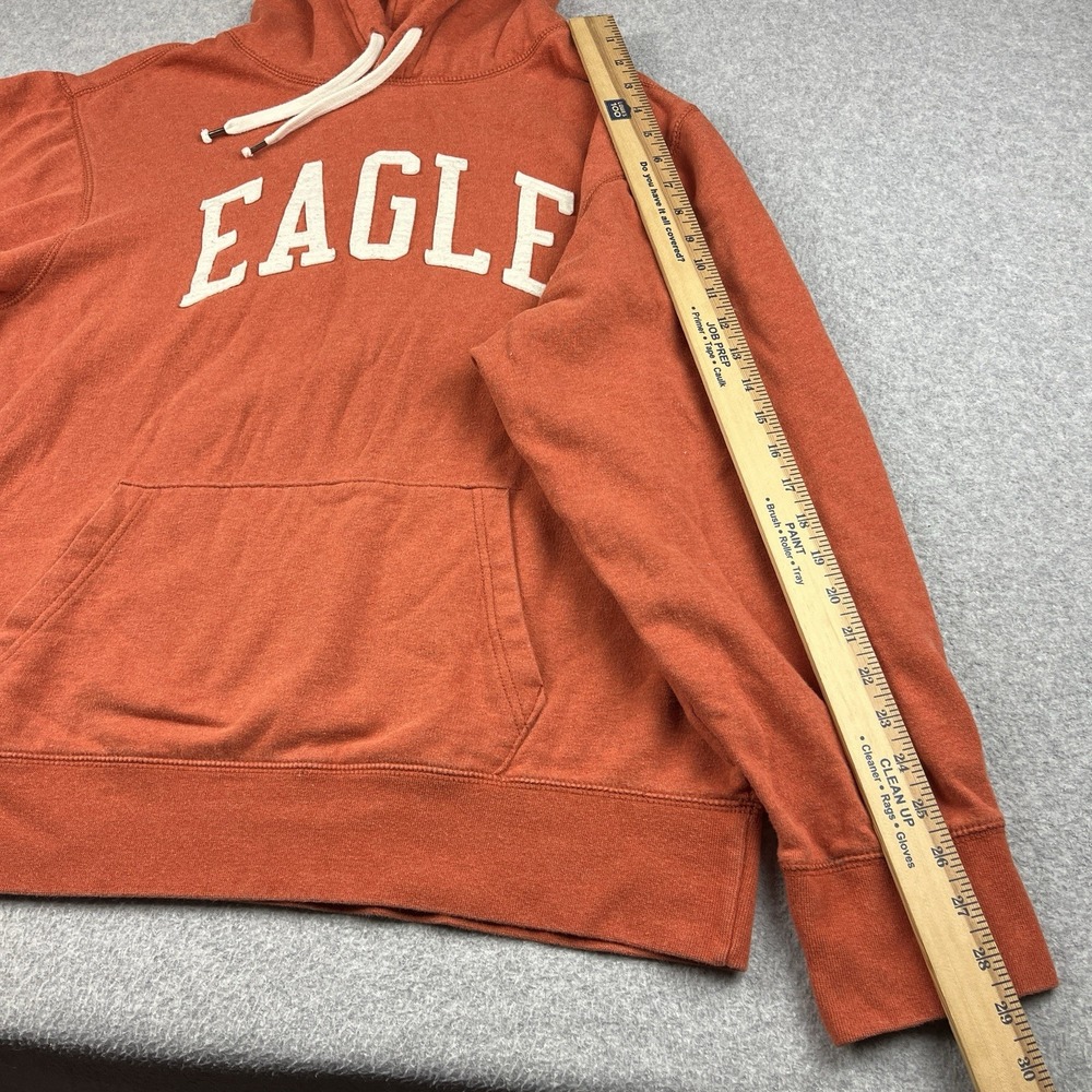 Vintage American Eagle Hoodie Mens XL Orange Sweatshirt Sewn Pullover Fleece Y2K - Picture 9 of 9